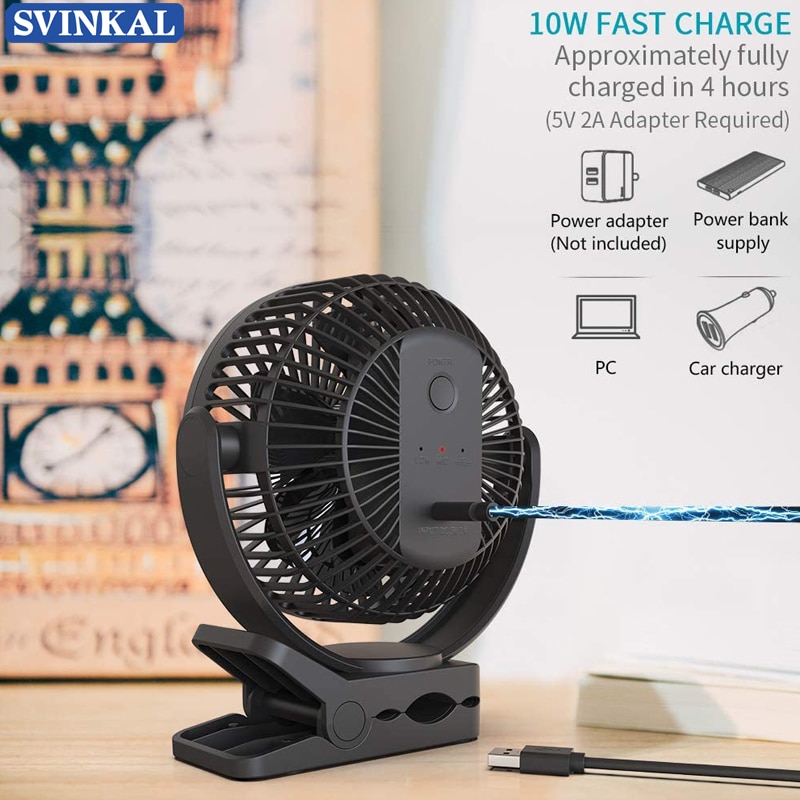 ATEnge Portable Air Conditioner Camping Fan,Air Cooler For Room,Ceiling Wireless Pedestal Ventilador,Fan Clip 5v for stroller,pc